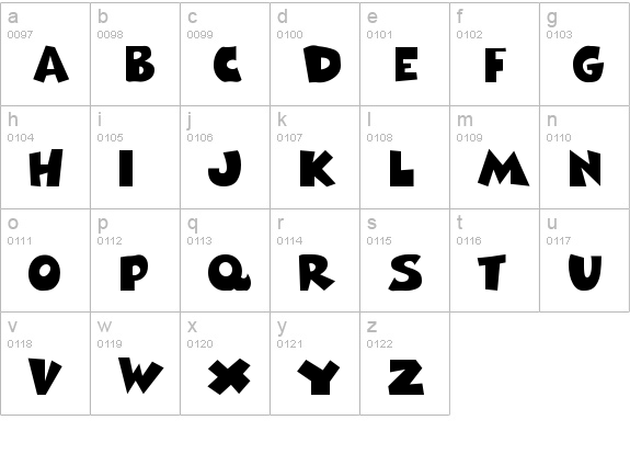 Comix Heavy FM lowercase a-z preview