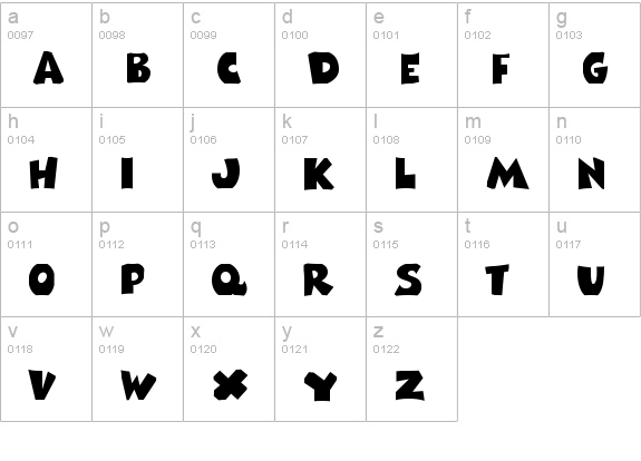 Comix Heavy ICG lowercase a-z preview