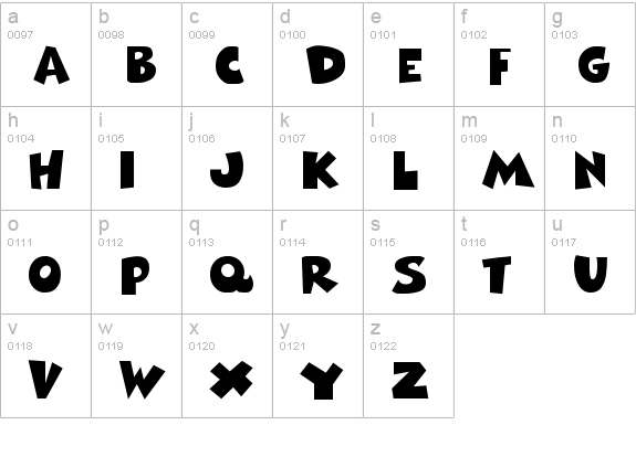 Comix Heavy Regular FM lowercase a-z preview