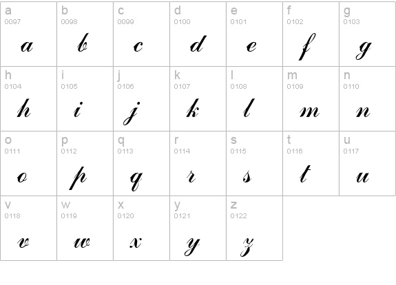 Commercial Regular lowercase a-z preview