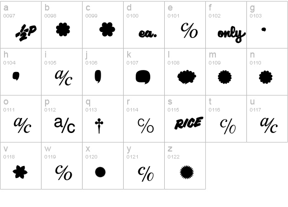 CommercialP01 lowercase a-z preview