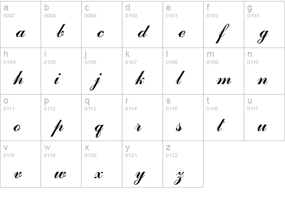 CommercialScrT lowercase a-z preview