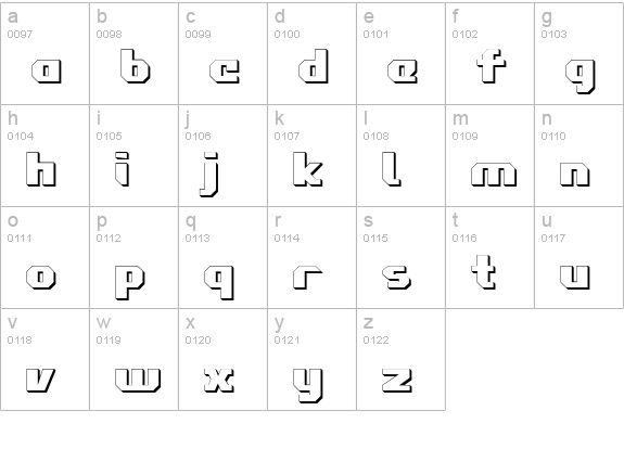 Commonwealth 3D lowercase a-z preview