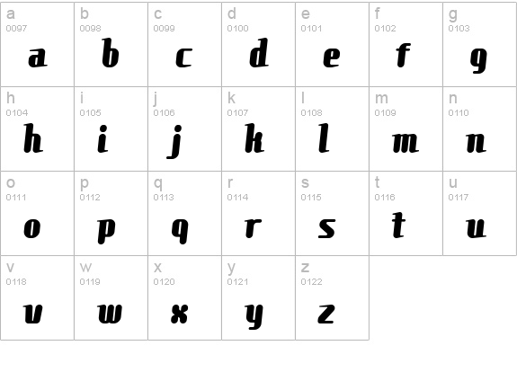 Comons Exï¿¿raBold lowercase a-z preview