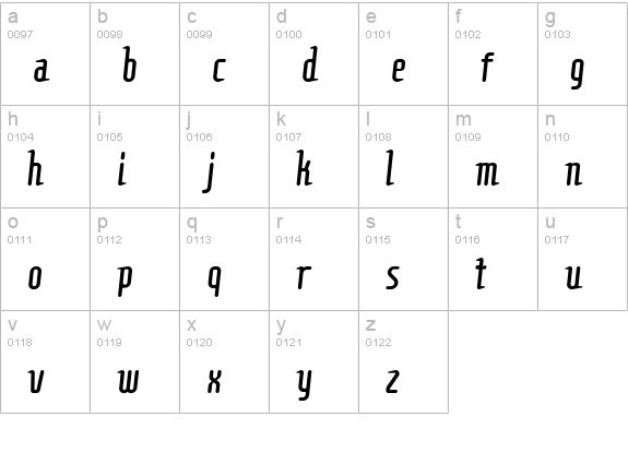 Comons Ligh￿ lowercase a-z preview