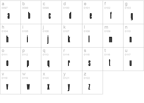 CompactaEF-Light lowercase a-z preview