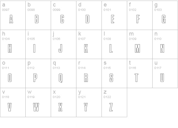 CompactaEF-RegularOutline lowercase a-z preview