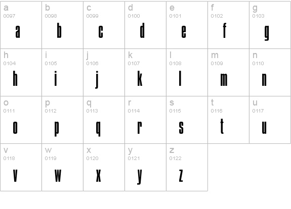CompactaICG-Light lowercase a-z preview
