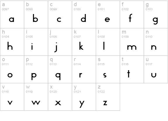 Compass Bold lowercase a-z preview