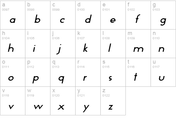 Compass Bold Italic lowercase a-z preview