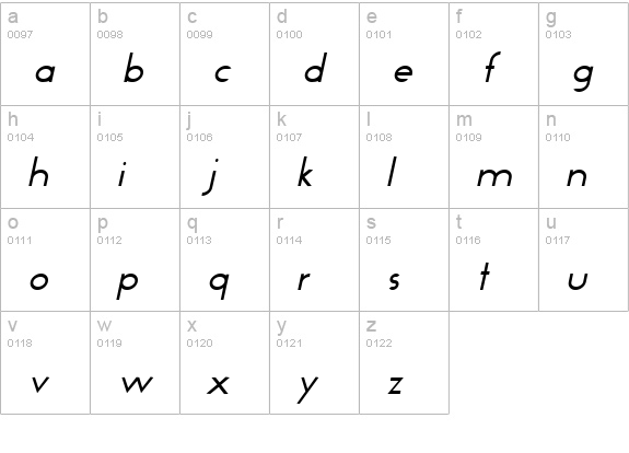 Compass Italic lowercase a-z preview