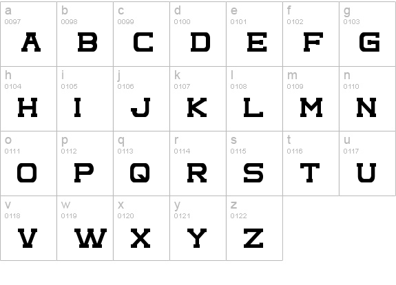 Complex lowercase a-z preview