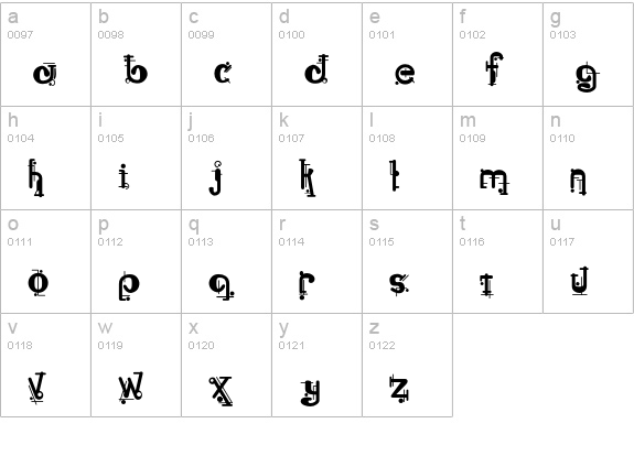 ComplexRad lowercase a-z preview