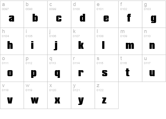 Compressed-Black-Regular lowercase a-z preview