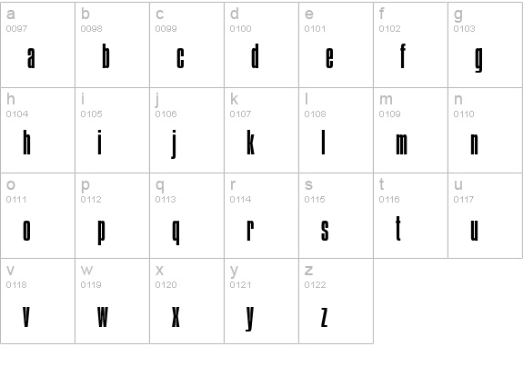 Compressed-Light-Regular lowercase a-z preview