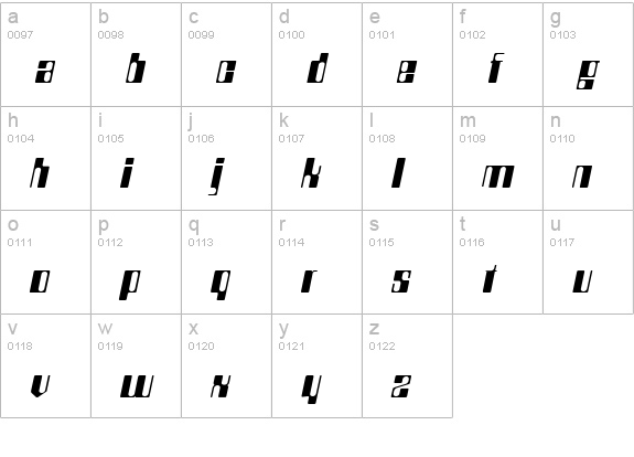 Compstyle Italic lowercase a-z preview