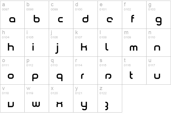 Comsat-Unit lowercase a-z preview
