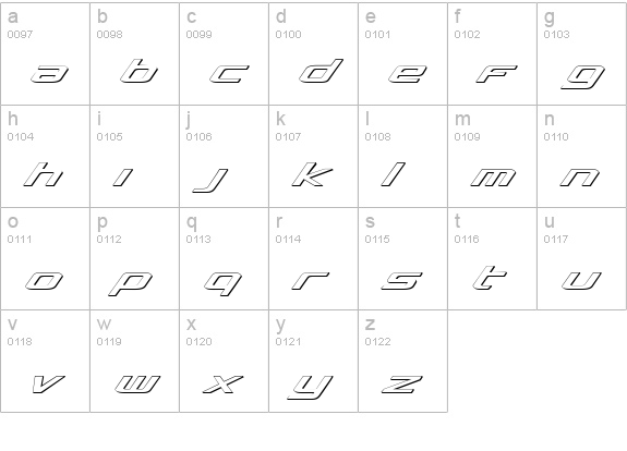 Concielian 3D lowercase a-z preview
