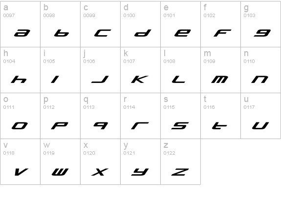 Concielian Alpha lowercase a-z preview