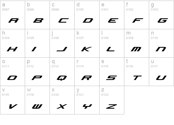 Concielian Jet lowercase a-z preview