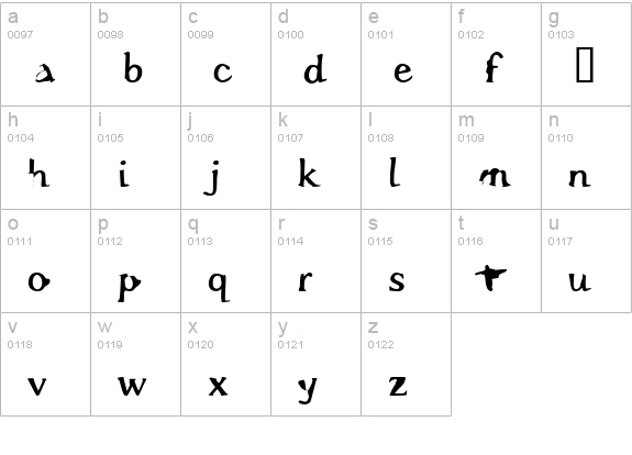 Condemnation lowercase a-z preview
