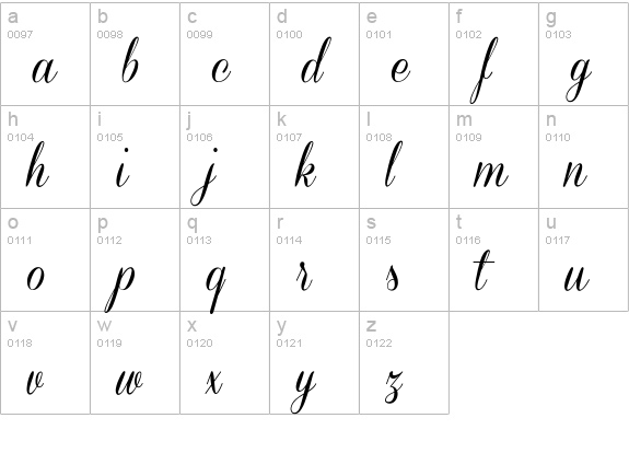 Coneria Script Demo lowercase a-z preview
