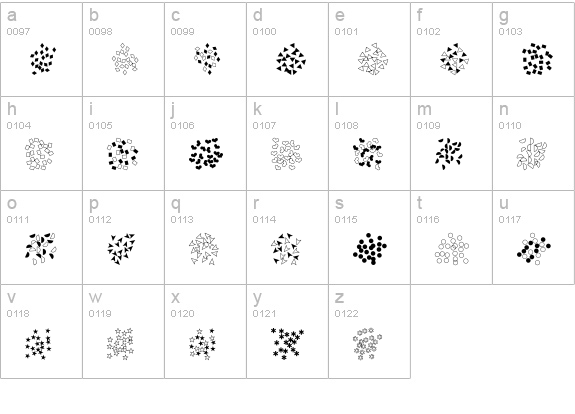 Confetti lowercase a-z preview