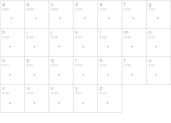 ConsortMediumCondensedTab lowercase a-z preview