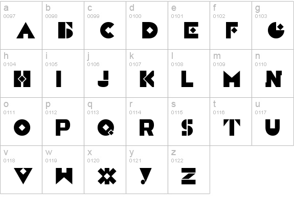 Constructivist lowercase a-z preview