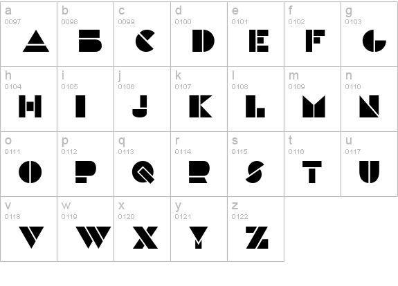 Constructivist Line lowercase a-z preview