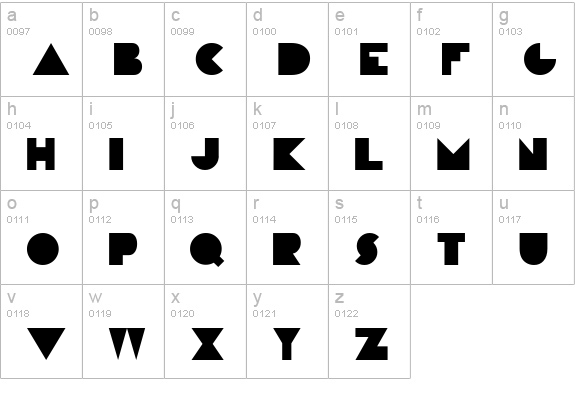 Constructivist Solid lowercase a-z preview