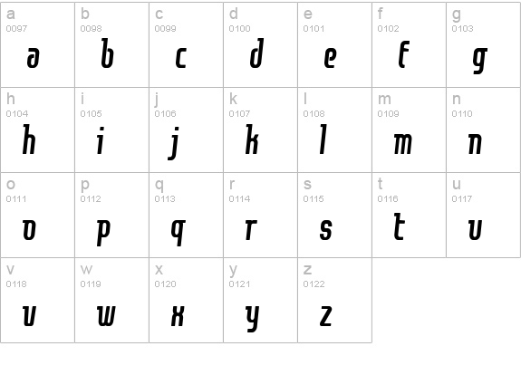 Contact lowercase a-z preview