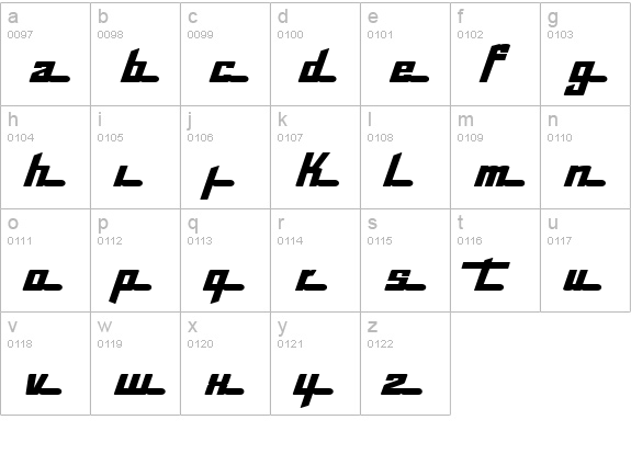 Continental Railway lowercase a-z preview
