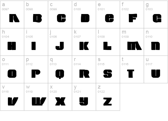 Contour Generator Ink lowercase a-z preview