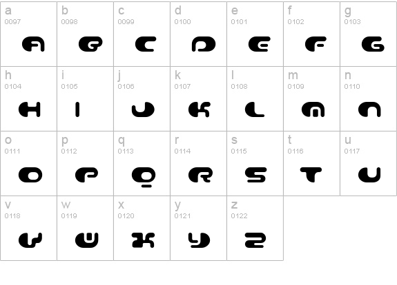 Contour-Regular lowercase a-z preview