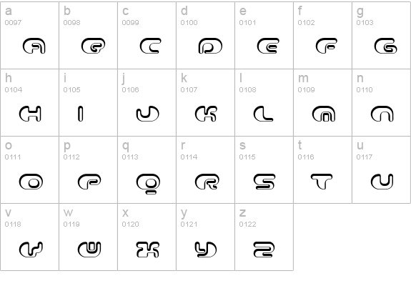 Contour-Shaded lowercase a-z preview