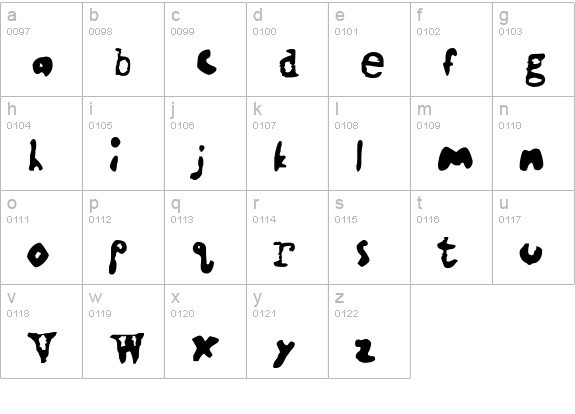 Contrary lowercase a-z preview