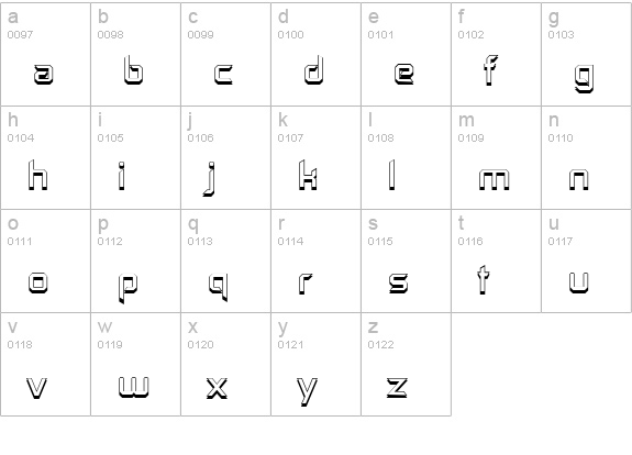 Control Freak Offset lowercase a-z preview
