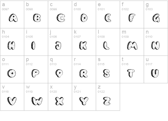 Cookie Dough lowercase a-z preview
