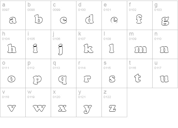 CookieHollow Regular lowercase a-z preview