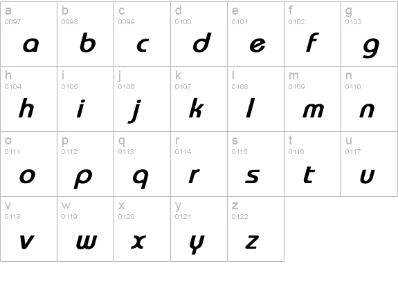 Cooline Bold Italic lowercase a-z preview