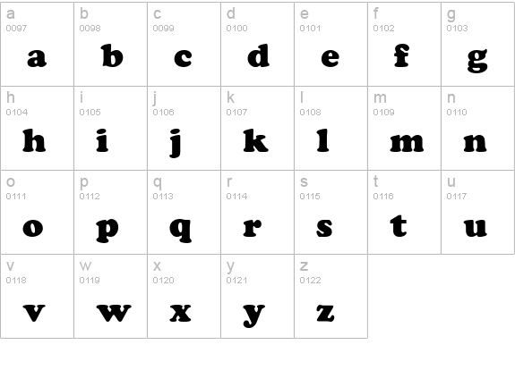 Cooper SSi Extra Black lowercase a-z preview