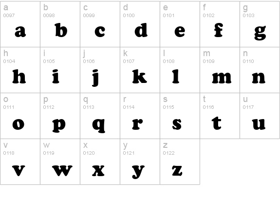 Cooper Std Black lowercase a-z preview