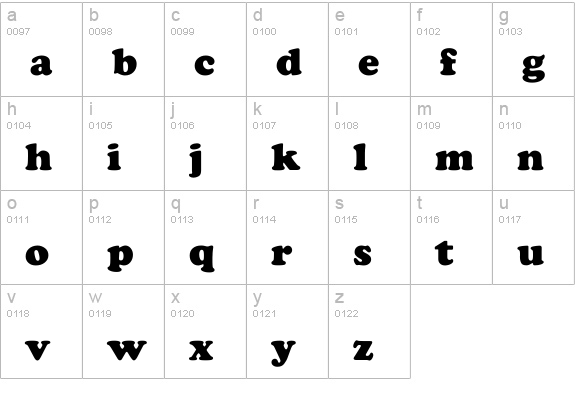Cooperman lowercase a-z preview
