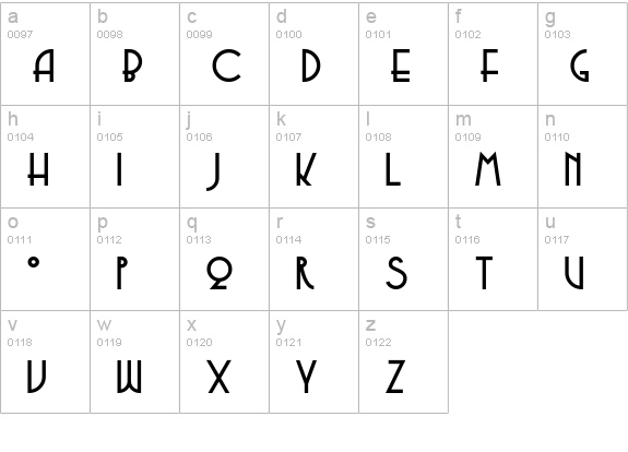 Copasetic lowercase a-z preview