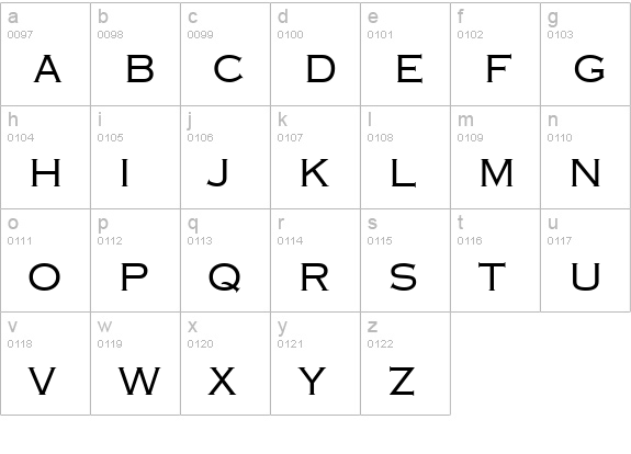 Copperplate SSi lowercase a-z preview