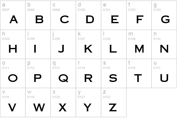 Copperplate SSi Bold lowercase a-z preview