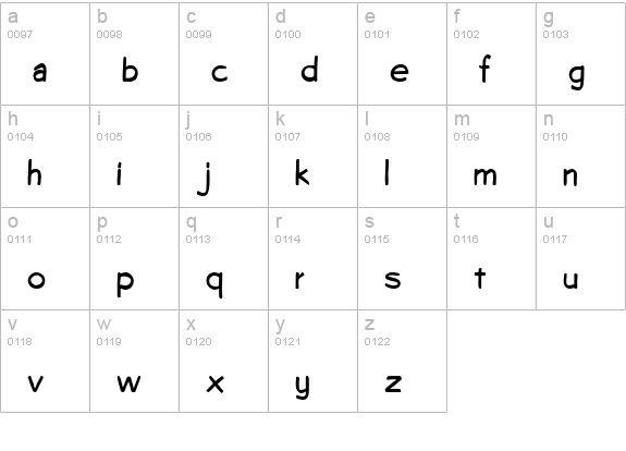 CopybookCondensed Bold lowercase a-z preview