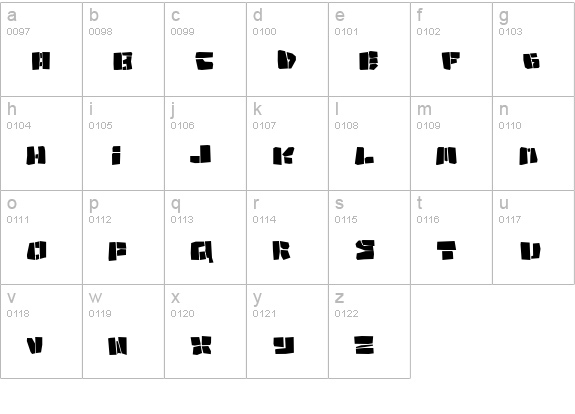 Copycut lowercase a-z preview