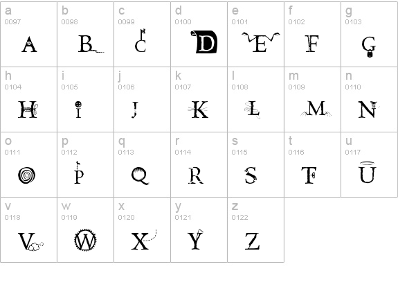 CoralineAZ lowercase a-z preview